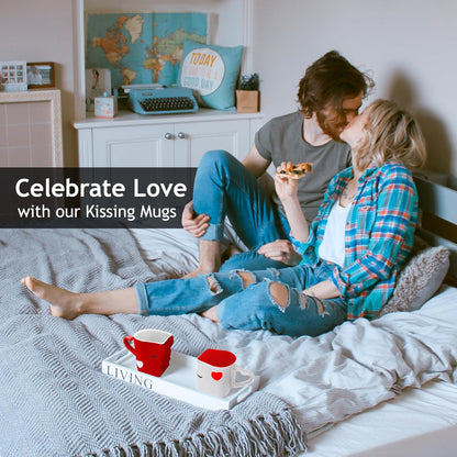 - Coffee Mug Set of 2 (10 Oz), Ceramic (Red) | Kissing Mugs in a Gift Box, Bridal Pair Gift Set for Weddings, Birthdays and Anniversaries