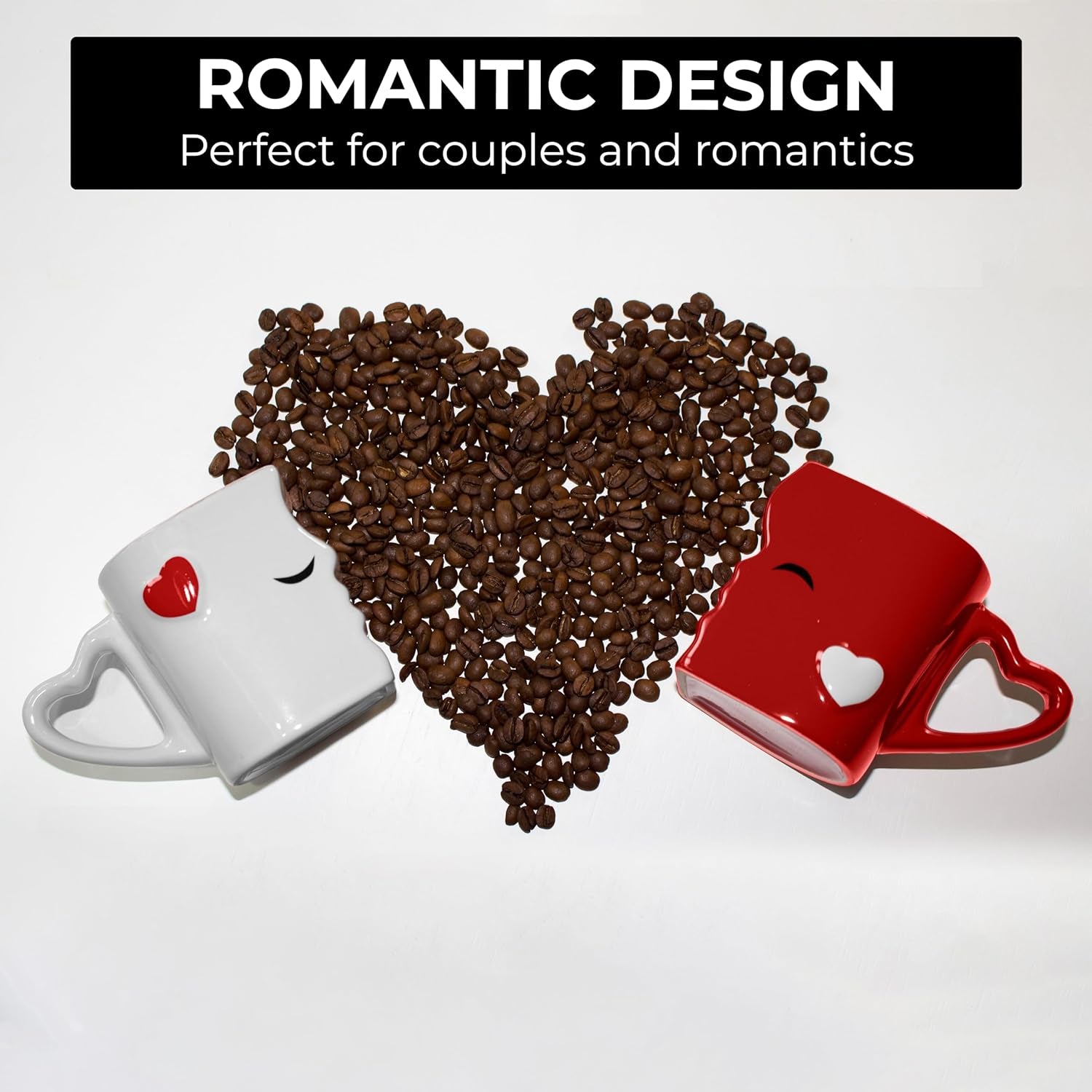 - Coffee Mug Set of 2 (10 Oz), Ceramic (Red) | Kissing Mugs in a Gift Box, Bridal Pair Gift Set for Weddings, Birthdays and Anniversaries
